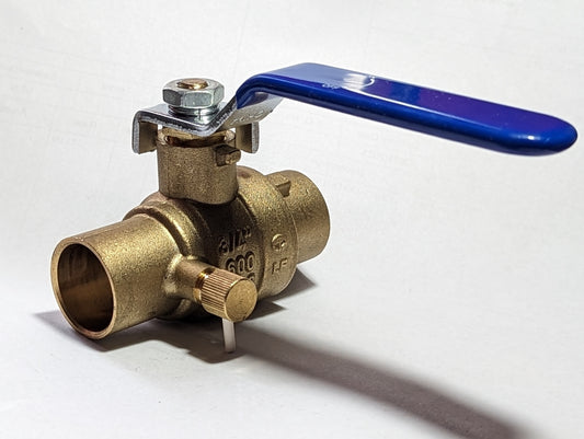 BALL VALVE 3/4" SWEAT WITH DRAIN